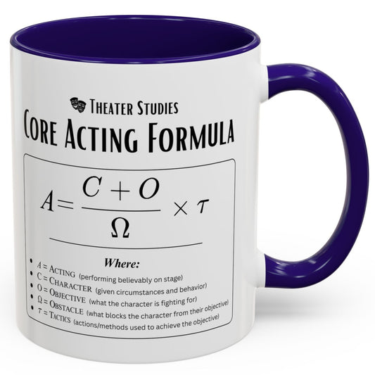 Theatre Math - Core Acting Formula Mug - Funny Theater Science Coffee Cup for Directors & Educators (11oz / 15oz)