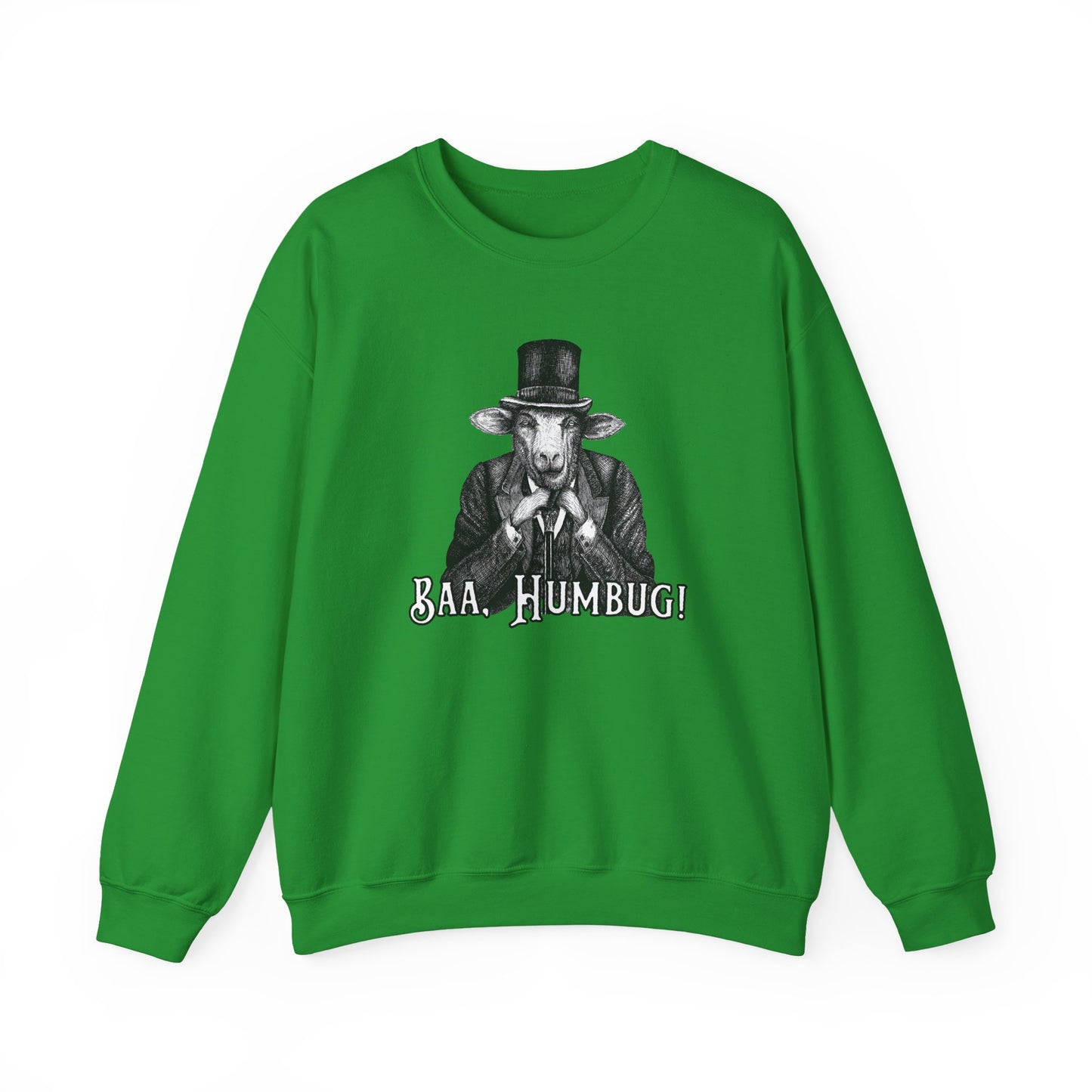 Baa, Humbug Scrooge Twist Crewneck Sweatshirt - Funny Christmas Unisex Jumper, Xmas Gift, Holiday Apparel, Novelty Clothing, Winter Top