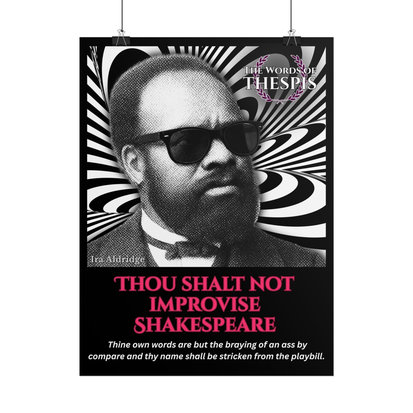 Actor Commandments Print - "Thou Shalt Not Improvise Shakespeare" - Funny Theatre Wall Art, Gifts for Actors, Drama Teachers