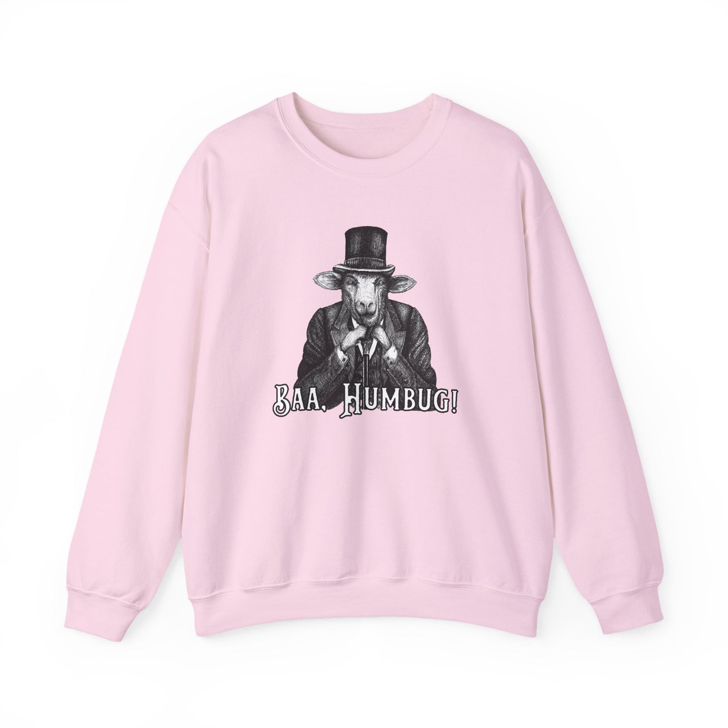 Baa, Humbug Scrooge Twist Crewneck Sweatshirt - Funny Christmas Unisex Jumper, Xmas Gift, Holiday Apparel, Novelty Clothing, Winter Top