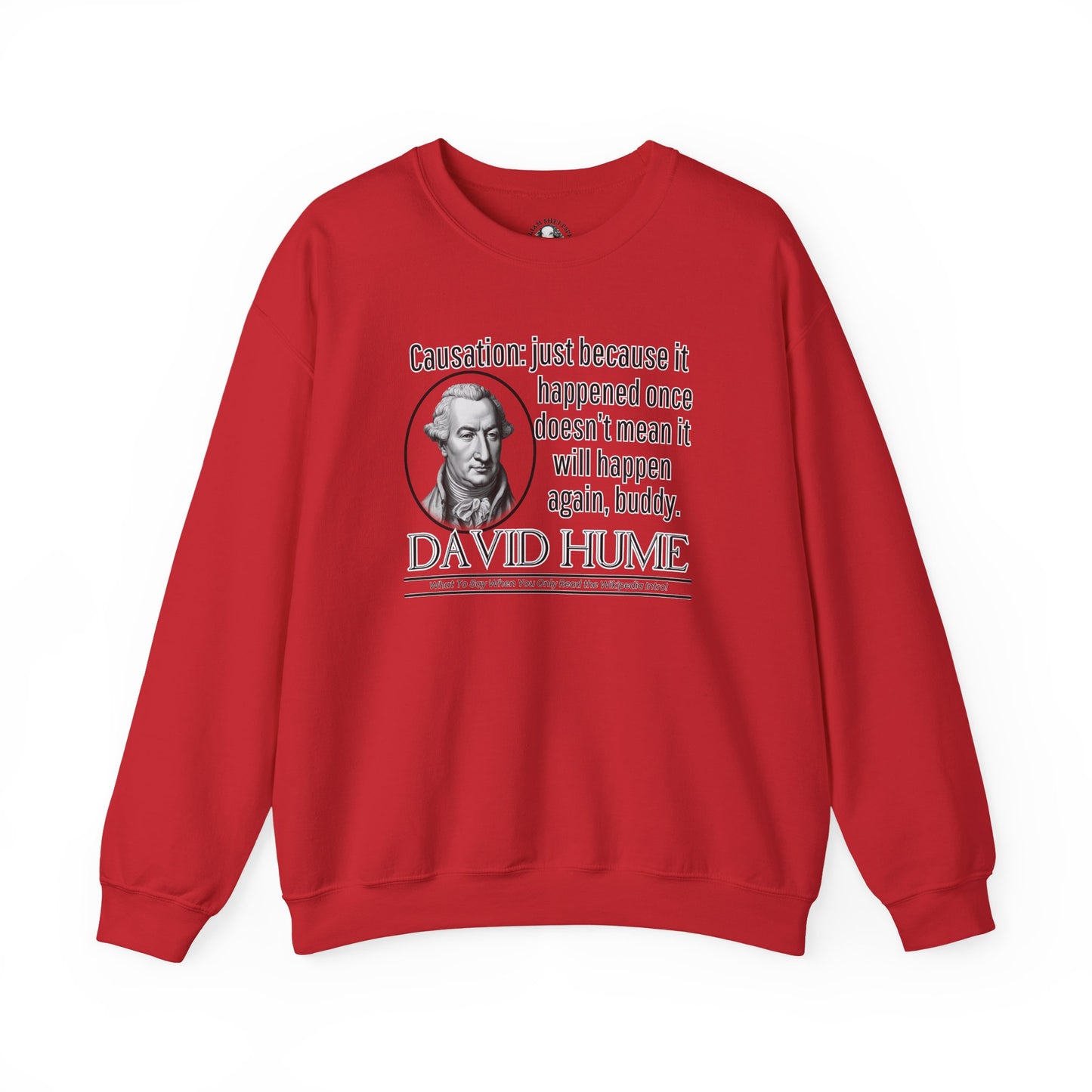 David Hume sweatshirt - Funny Philosophy Parody - Just Because It Happened Once Doesnt Mean Itll Happen Again, Buddy