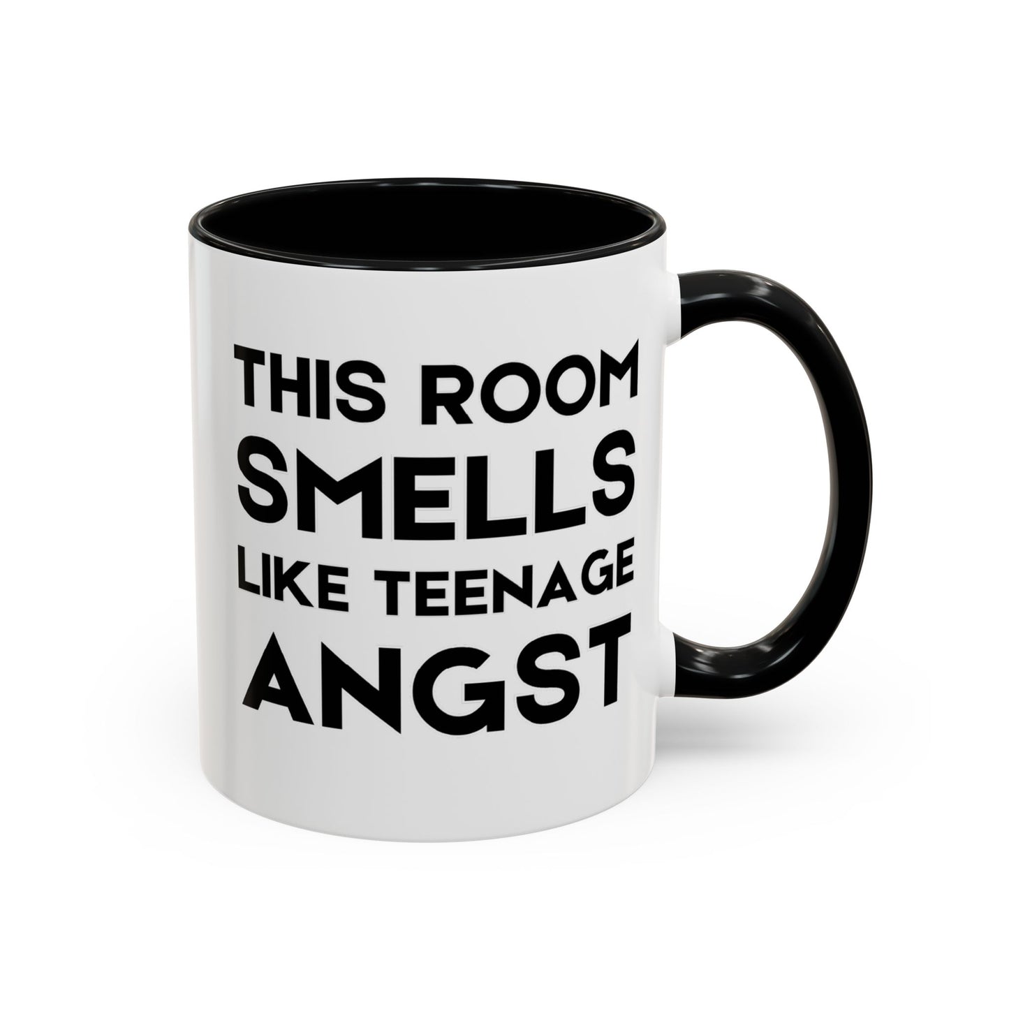 This Room Smells Like Teenage Angst - Classroom Clapback: Accent Coffee Mug (11, 15oz)