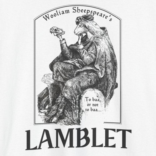 Lamblet, Prince of Denmark - Shakespearean Sheep, 100% Cotton Tee, Funny Tee, Shakespeare Lover Gift, Shakespearean Humor Shirt