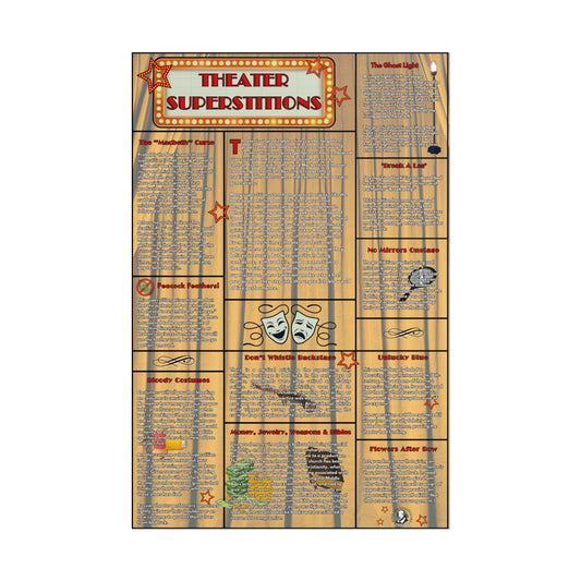 Theater Superstitions and Traditions Poster - Stage & Acting Decor | Drama Classroom, Backstage, Green Room | Theatre Lovers