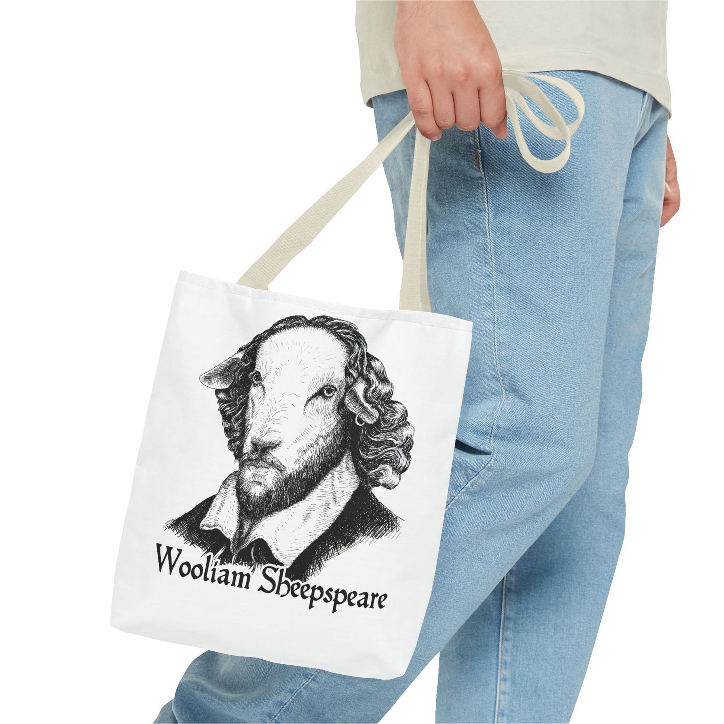 Shakespeare Sheep Tote Bag, Wooliam Sheepspeare, Baaard of Avon, Fun Functional Carryall, Literary Gift, Book Lover Bag