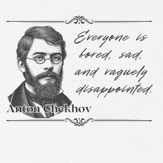 Anton Chekhov: Hot Writer/Cool Tee Shirt, 100% Cotton