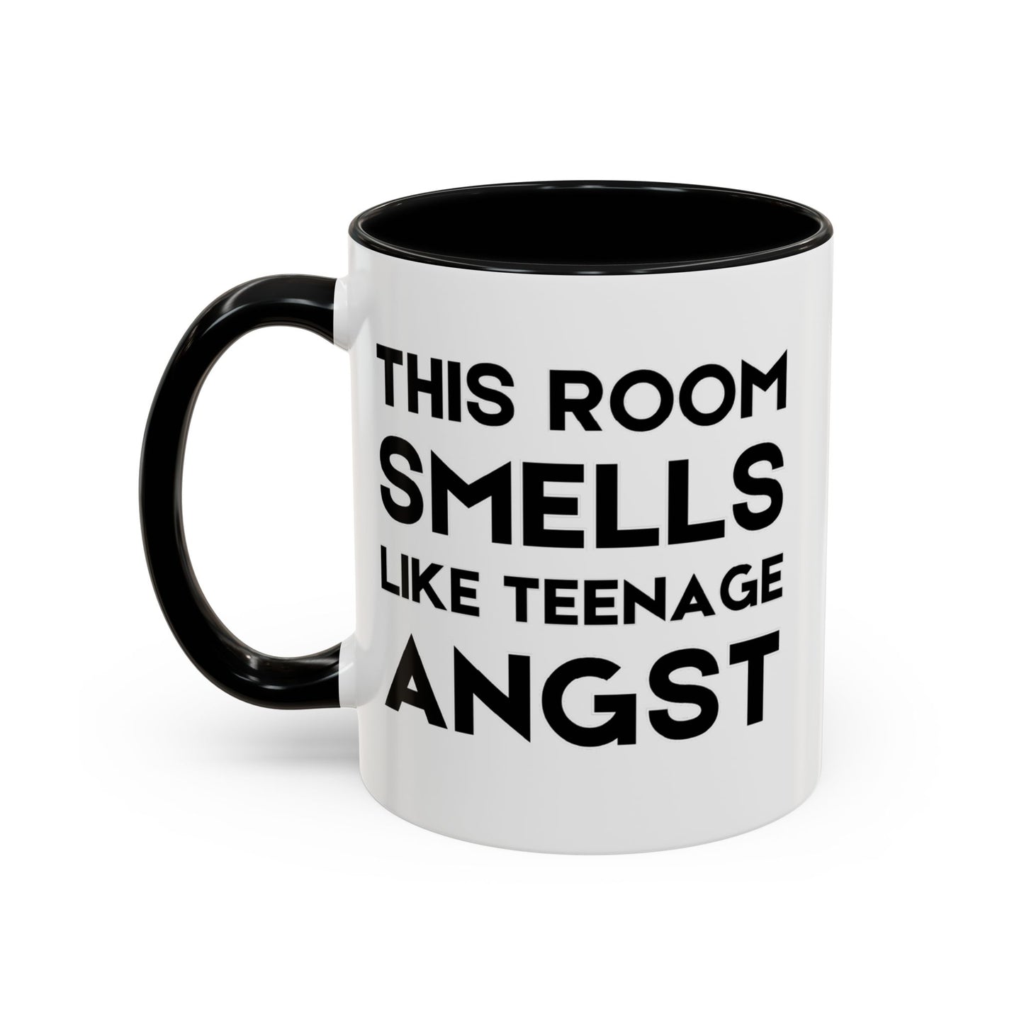 This Room Smells Like Teenage Angst - Classroom Clapback: Accent Coffee Mug (11, 15oz)