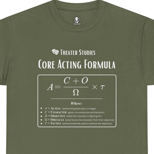Theatre Math - Core Acting Formula | Funny Theater Student Shirt | Actor Gift Tee | Scientific Theater Collection