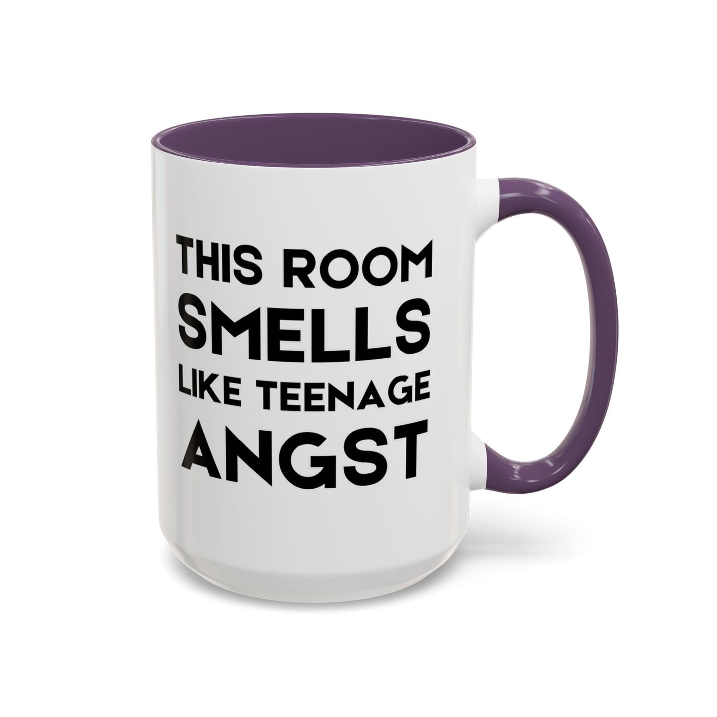 This Room Smells Like Teenage Angst - Classroom Clapback: Accent Coffee Mug (11, 15oz)