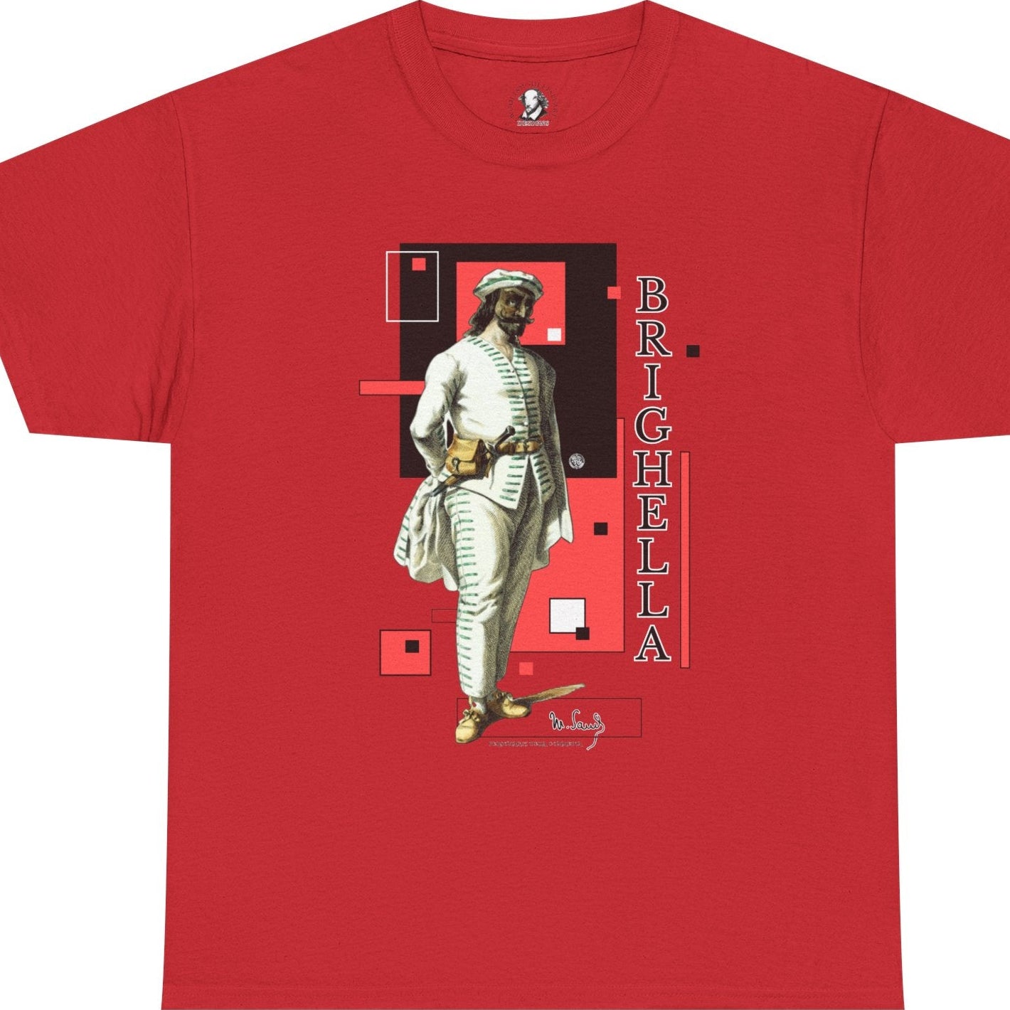 Brighella Commedia dell'Arte T-Shirt - Maurice Sand Vintage Theater Character Tee